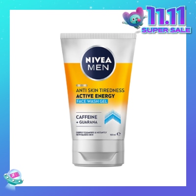 NIVEA Active Energy Revitalising Face Wash for Men (Deep Clean & Energy Boost) 100ml