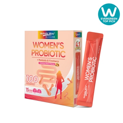HOLISTIC WAY Bio Elixir Women's Probiotic 100 Billion Peach Flavour 2g x 15s image