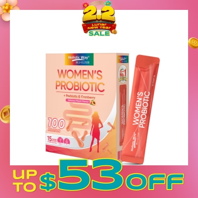 HOLISTIC WAY Bio-Elixir Women's Probiotic 100 Billion Peach Flavour 2g x 15s