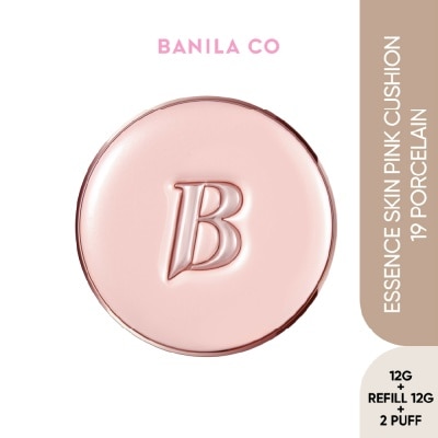 BANILA CO Essence Skin Pink Cushion SPF50+ PA+++ 19 Porcelain 12g + Refill 12g + 2 Puff