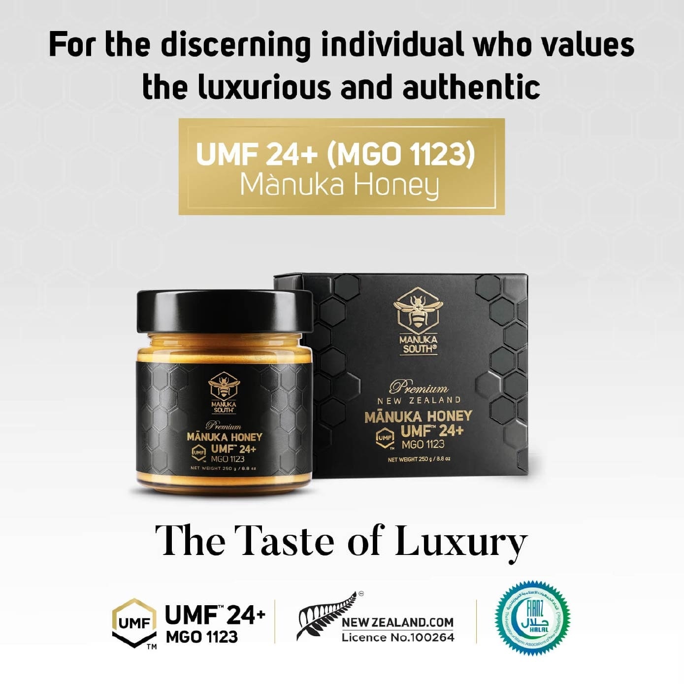 UMF 24+ MGO1123 Manuka Honey (Authentic 100% New Zealand Manuka Honey) 250g