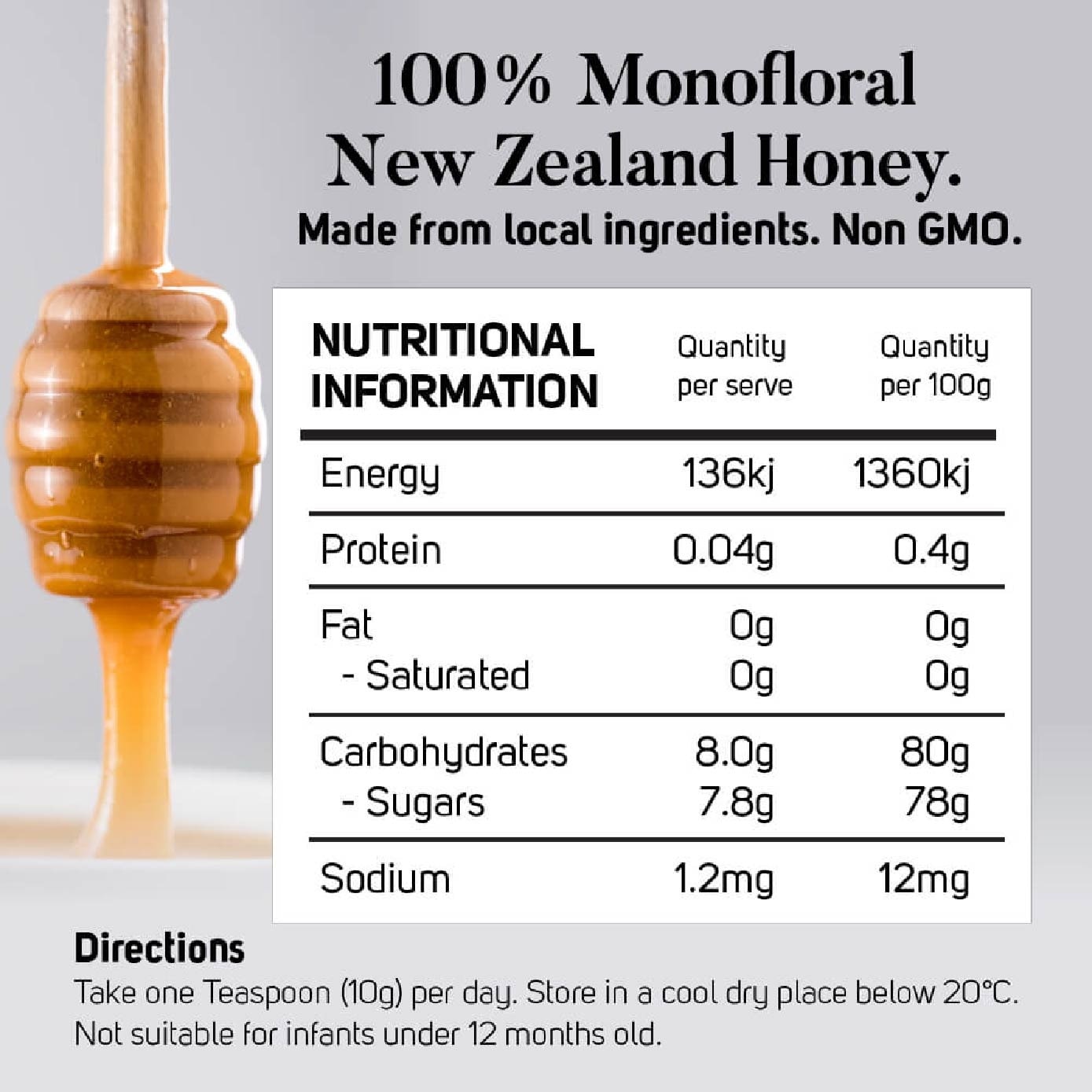 UMF 24+ MGO1123 Manuka Honey (Authentic 100% New Zealand Manuka Honey) 250g