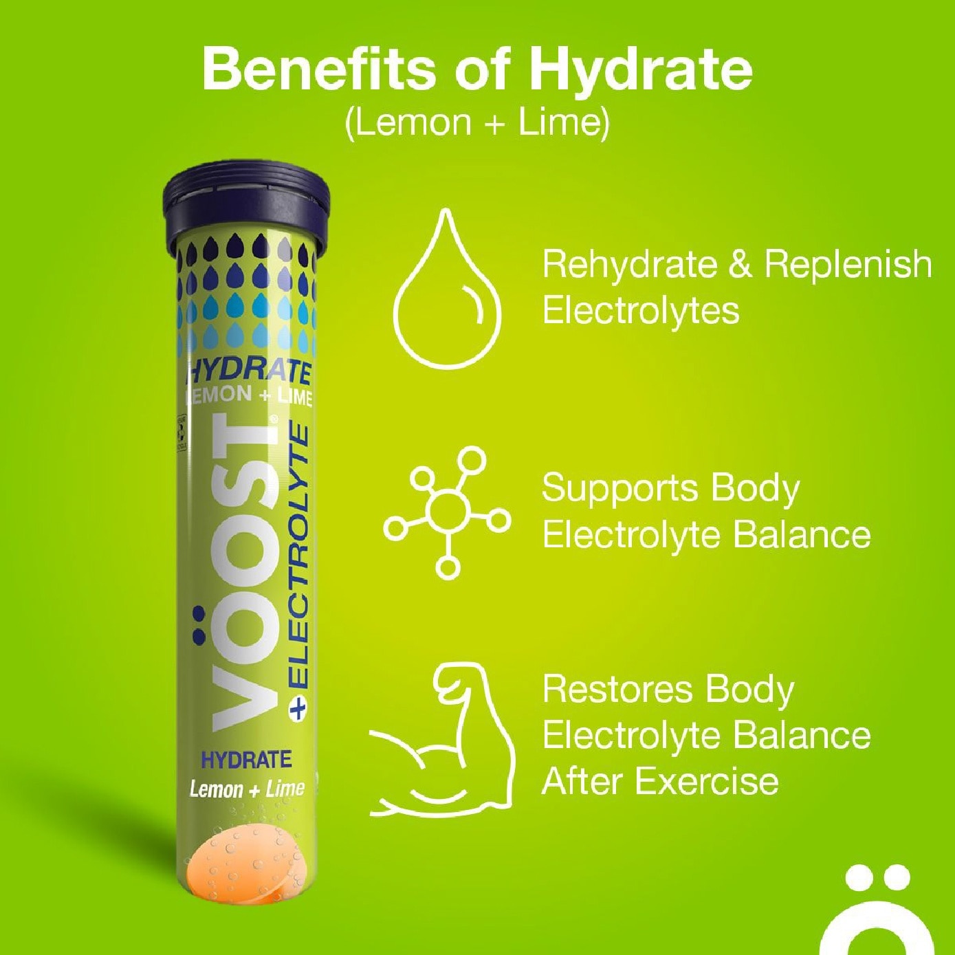 Hydrate Lemon + Lime Effervescent Electrolyte Tablet 40s