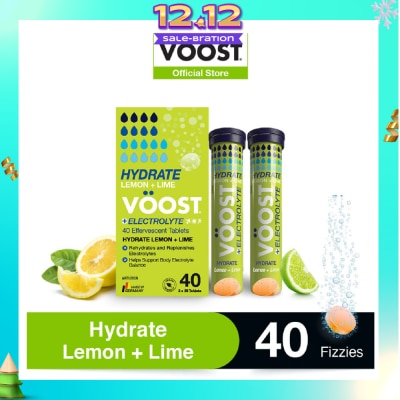 VOOST Hydrate Lemon + Lime Effervescent Electrolyte Tablet 40s