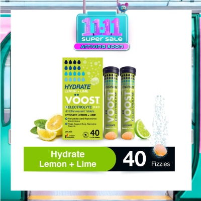 VOOST Hydrate Lemon + Lime Effervescent Electrolyte Tablet 40s image