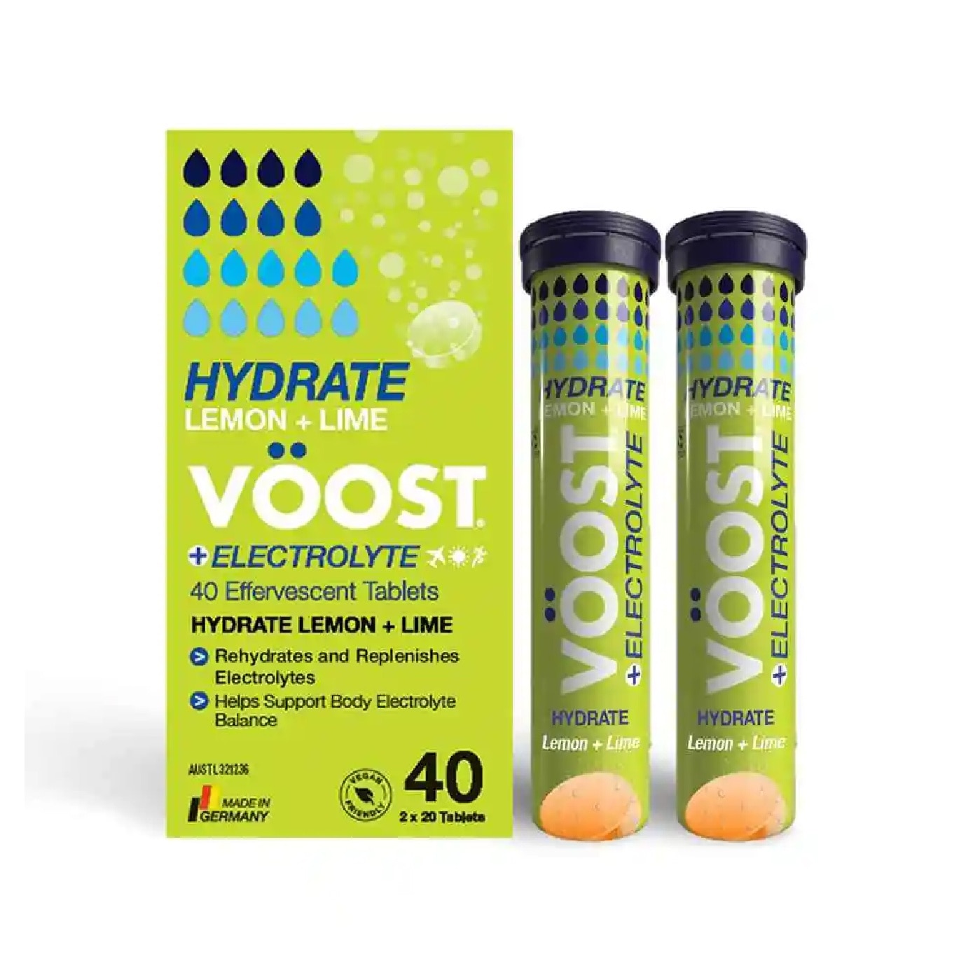 Hydrate Lemon + Lime Effervescent Electrolyte Tablet 40s