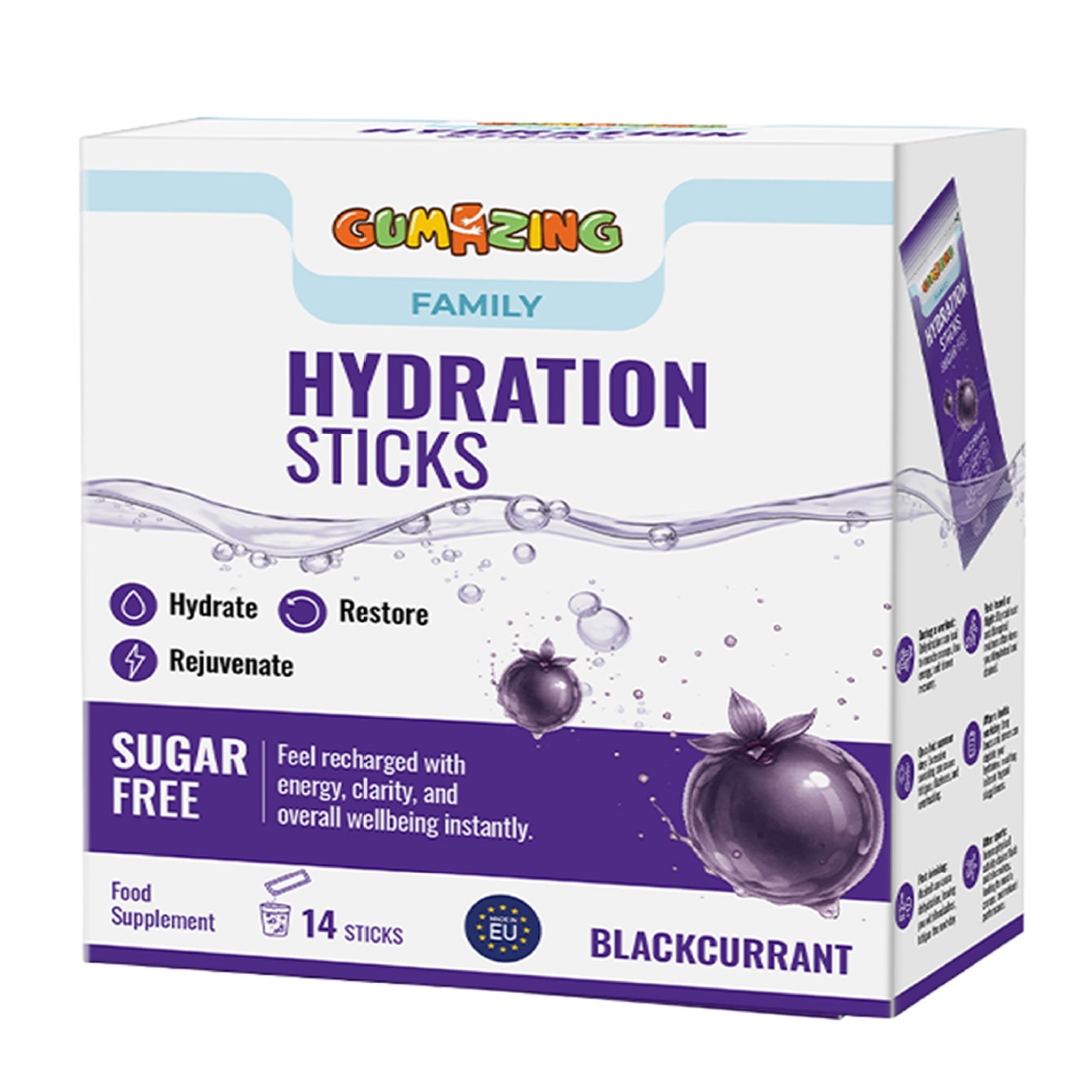 Family Hydration Sticks Sugar Free with Blackcurrant Flavour 14s image