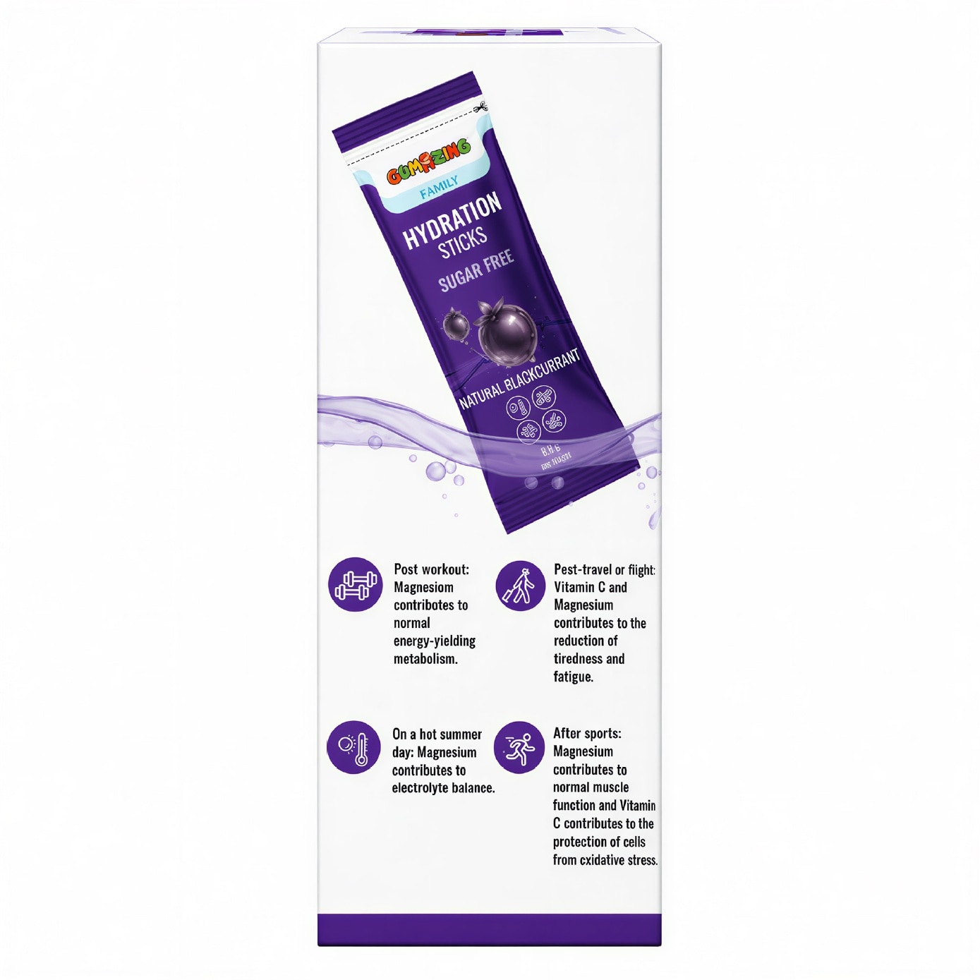 Family Hydration Sticks Sugar Free with Blackcurrant Flavour 14s image