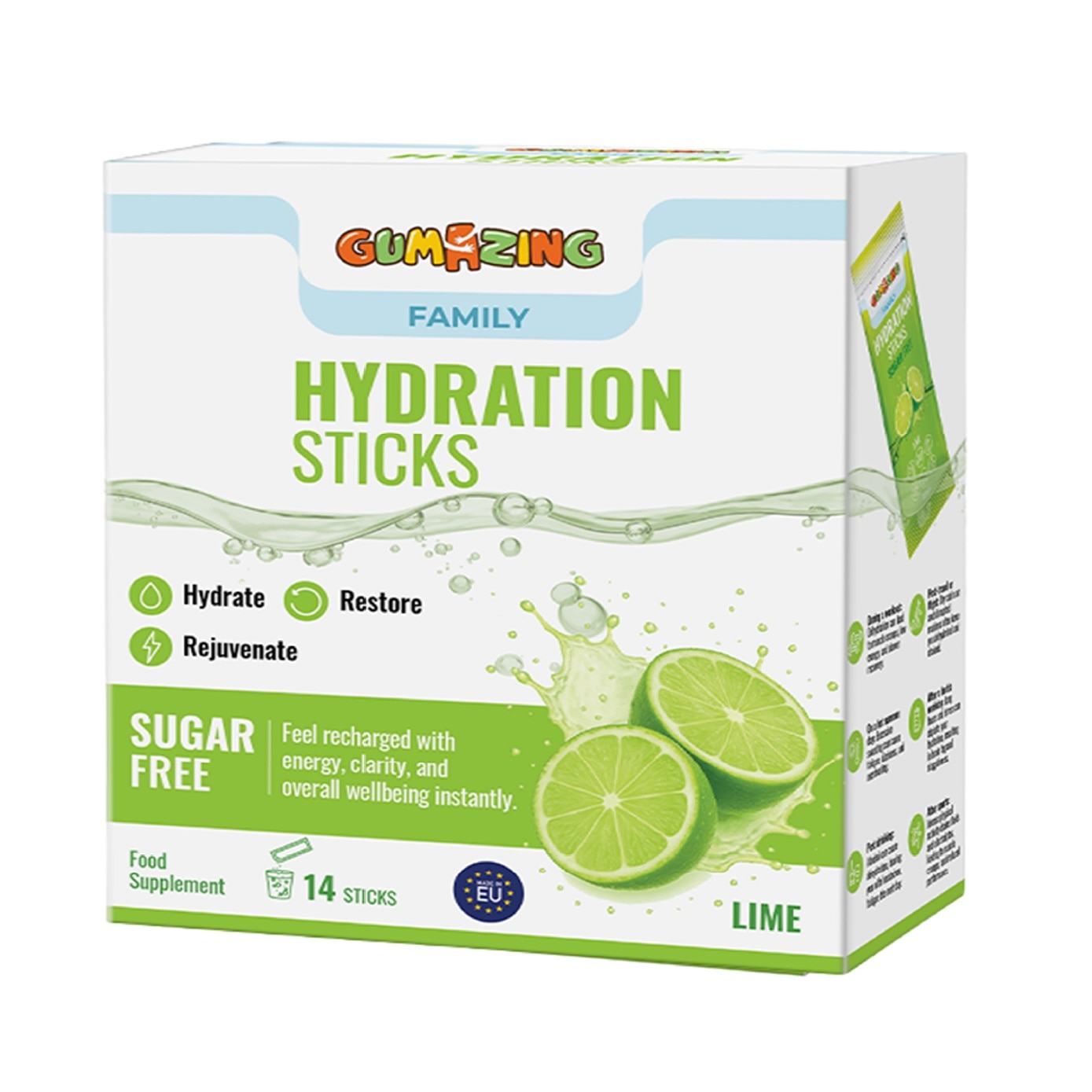 Family Hydration Sticks Sugar Free with Lime Flavour 14s image
