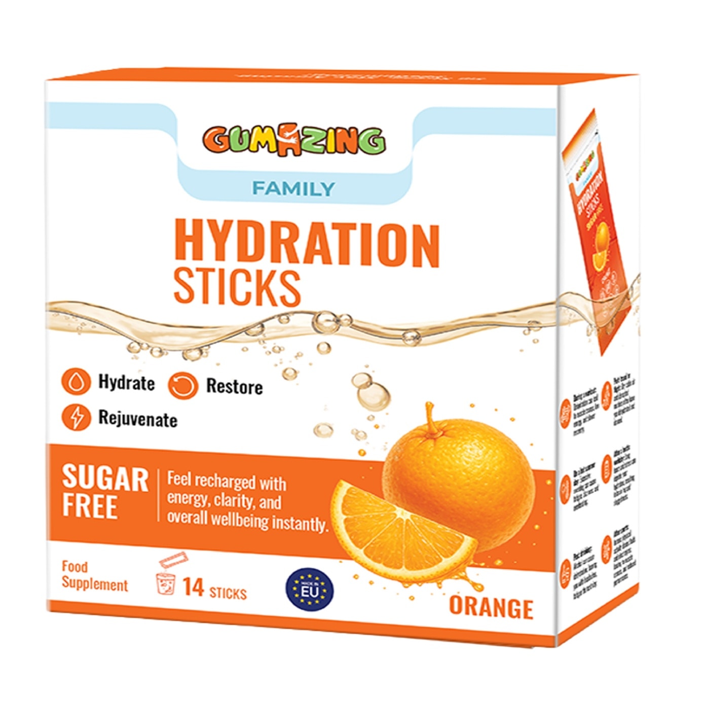 Family Hydration Sticks Sugar Free with Orange Flavour (Citrus Zest) 14s image