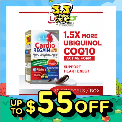 LABO NUTRITION CardioREGAIN EX Dietary Supplement Softgel (Active Form Ubiquinol CoQ10 For Heart Health, Cellular Energy, Stable Heartbeat, Blood Pressure & Blood Lipid) 30s