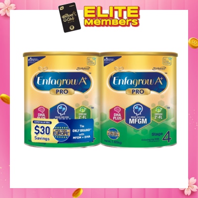 ENFAGROW PRO A+ Milk Powder Formula for Children With MFGM & DHA+ Stage 4 (For 4yr - 6yr old) 2s x 1.65kg