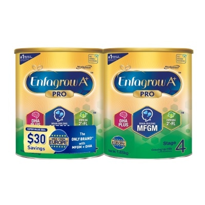 ENFAGROW PRO A+ Milk Powder Formula for Children With MFGM & DHA+ Stage 4 (For 4yr - 6yr old) 2s x 1.65kg