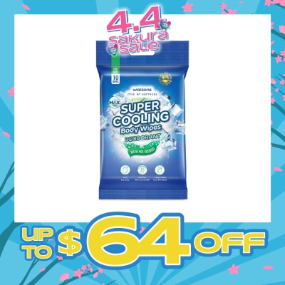 WATSONS - Super Cooling Deodorant Body Wipes Menthol Scented 10s