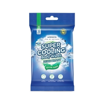 WATSONS Super Cooling Deodorant Body Wipes Menthol Scented 10s