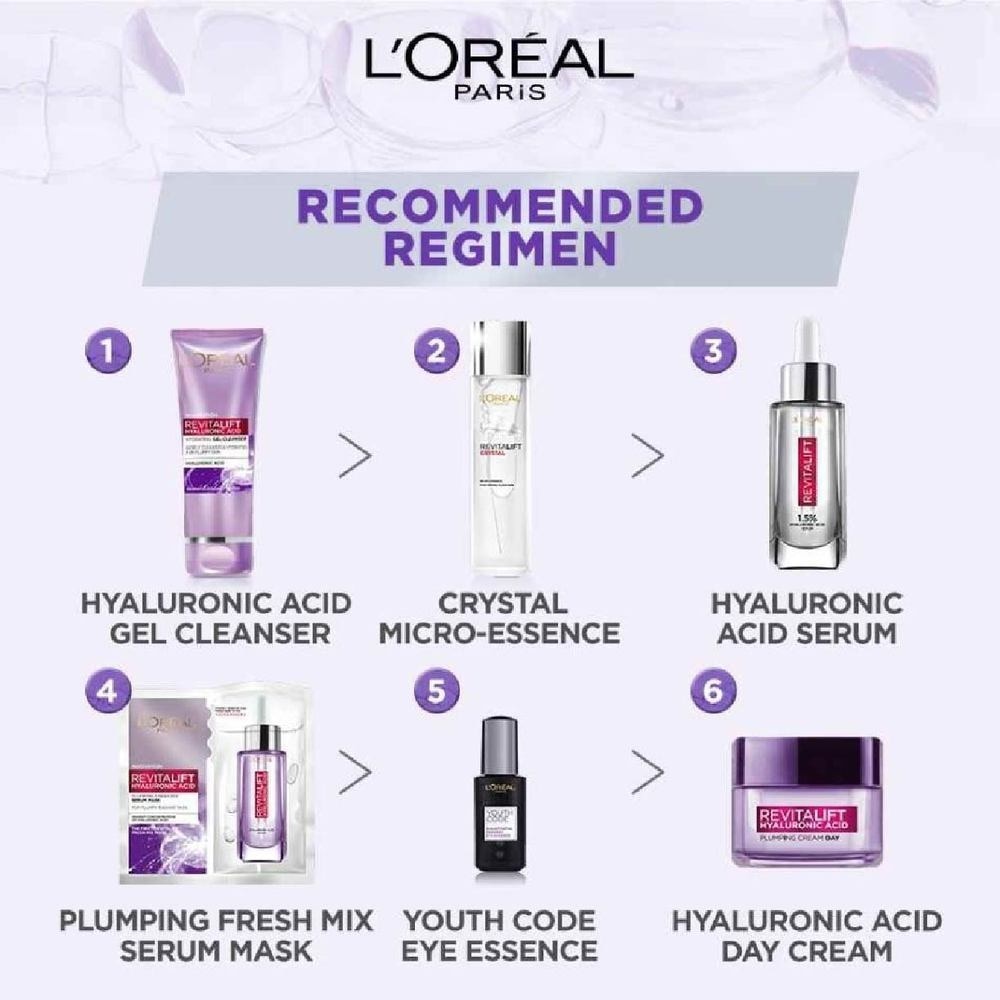 L'oreal Paris Revitalift Hyaluronic Acid Plumping Fresh Mix Serum Mask Sheets 5s