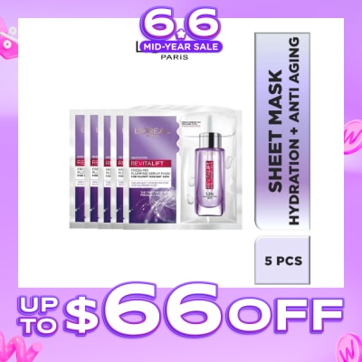 L'OREAL PARIS SKINCARE - L'oreal Paris Revitalift Hyaluronic Acid Plumping Fresh Mix Serum Mask Sheets 5s