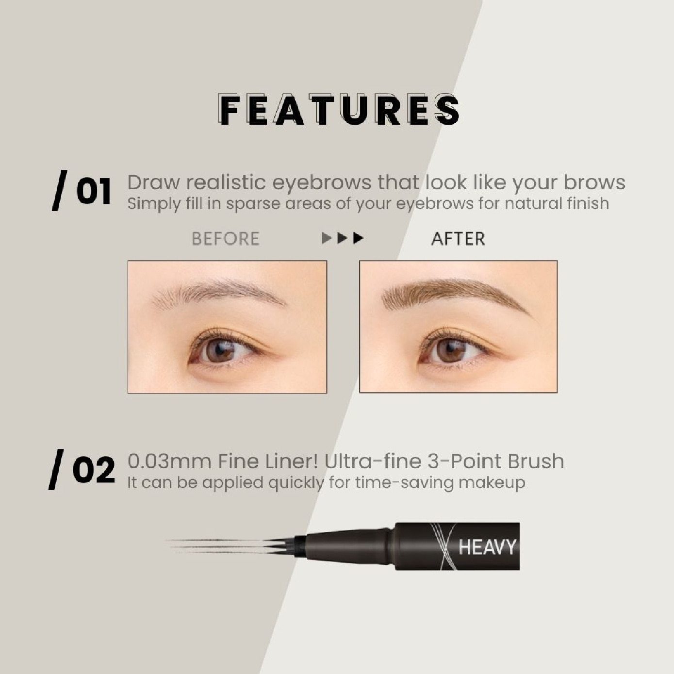 Fake Liquid Eyebrow #01 Sheer Gray 0.4ml