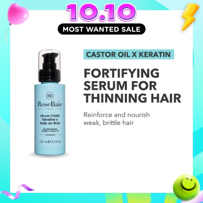 ROSEBAIE Castor Oil X Keratin Crystal Hair Serum For Thinning Hair 100ml (Expiry: Jun`2027) image