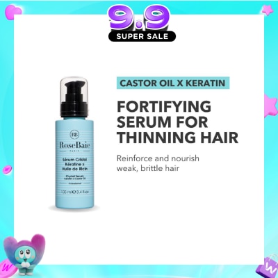 ROSEBAIE - Castor Oil X Keratin Crystal Hair Serum For Thinning Hair 100ml (Expiry: Jun`2027) image