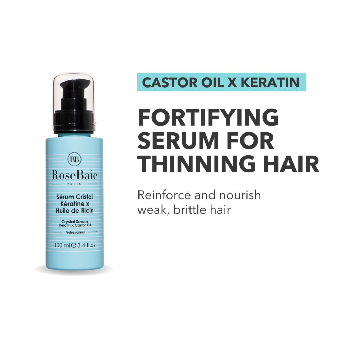 Castor Oil X Keratin Crystal Hair Serum For Thinning Hair 100ml