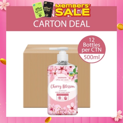 WATSONS Cherry Blossom Scented Cream Hand Wash 500mlx12s (Carton)