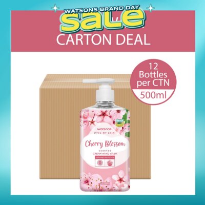 WATSONS - Cherry Blossom Scented Cream Hand Wash 500mlx12s (Carton)