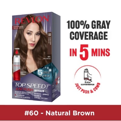 REVLON - Top Speed Just Push Haircolor #60 Natural Brown 140ml