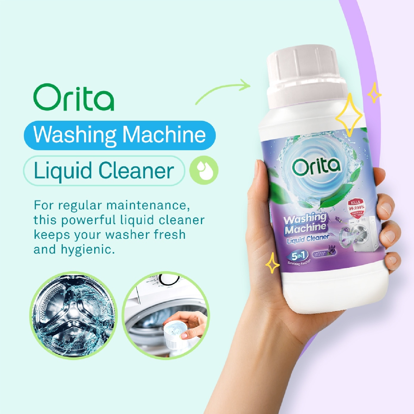 Washing Machine Liquid Cleaner Lavender Scent 250ml