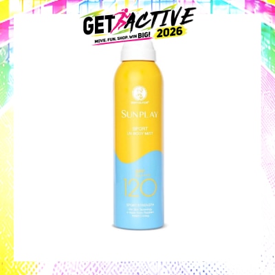 SUNPLAY - Sports UV Body Mist SPF 120 (Superior UV Protection, Specially designed for long hours of water & outdoor activities, Solarex-3 Technology) 165ml image