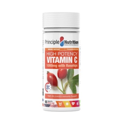PRINCIPLE NUTRITION Vitamin C 1000mg + Rosehips Time Release 90s
