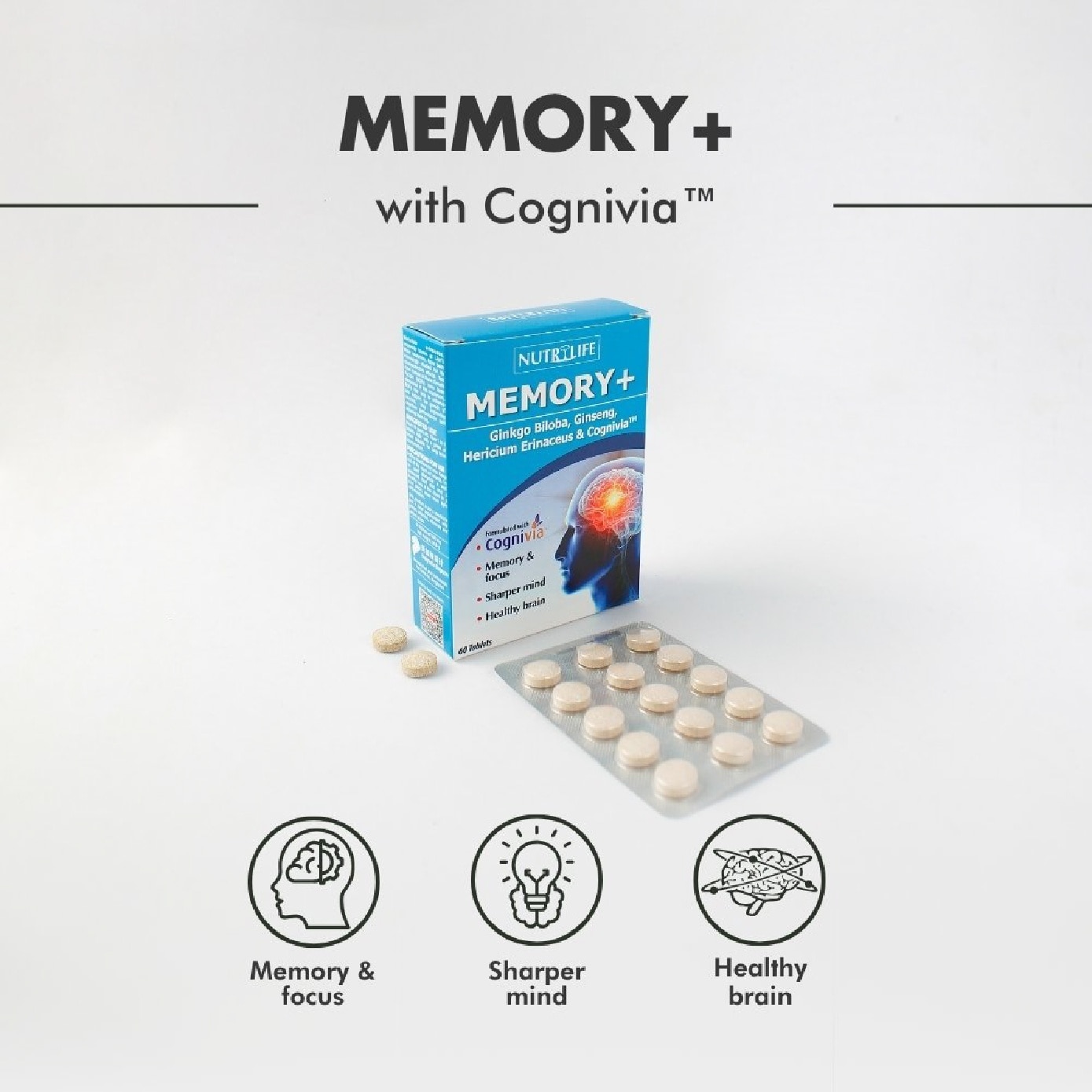 Memory+ Tablet (Boosts Brain Health & Memory) 60s image