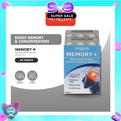 NUTRILIFE - Memory+ Tablet (Boosts Brain Health & Memory) 60s image