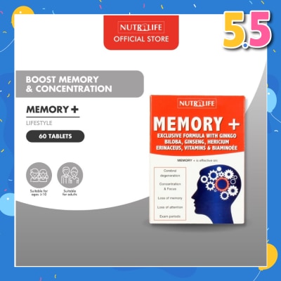 NUTRILIFE Memory + Tablet (Effective for Cerebral Degeneration Helps Focus & Concentration) 60s