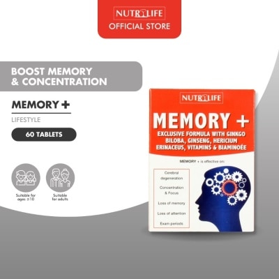 NUTRILIFE Memory + Tablet (Effective for Cerebral Degeneration Helps Focus & Concentration) 60s