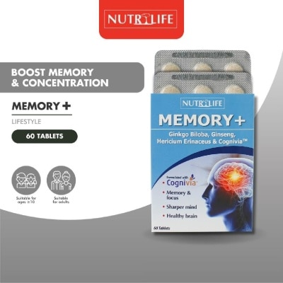 NUTRILIFE - Memory+ Tablet (Boosts Brain Health & Memory) 60s image