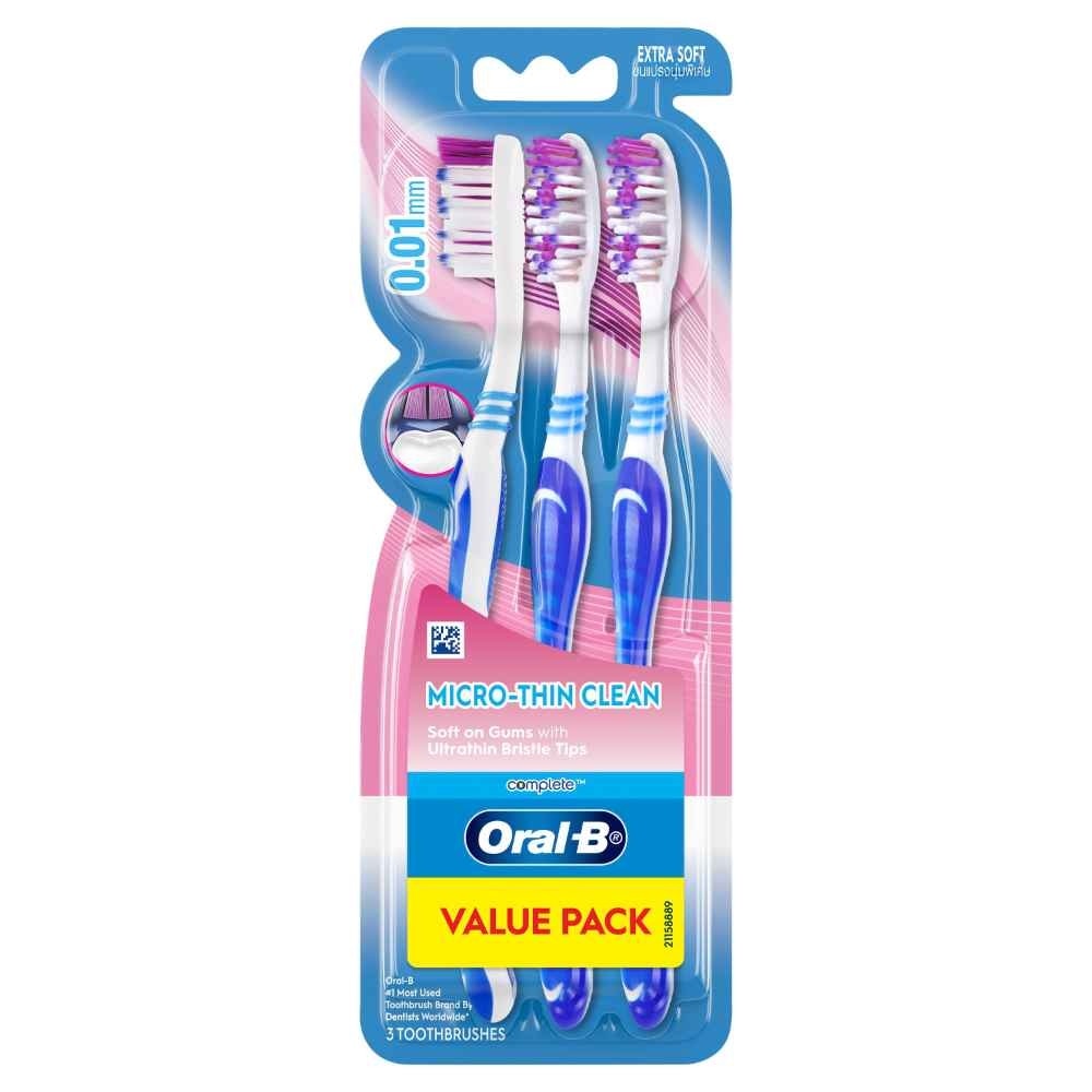 Complete Micro-Thin Clean Extra Soft Toothbrush 3s