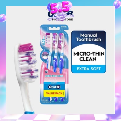 ORAL-B - Complete Micro-Thin Clean Extra Soft Toothbrush 3s