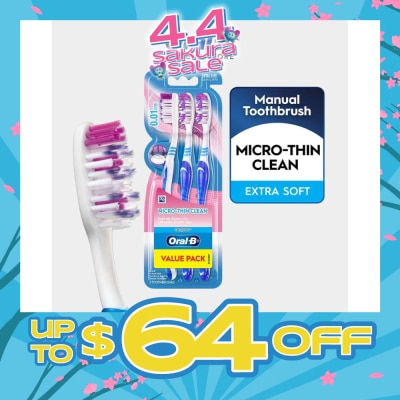 ORAL-B - Complete Micro-Thin Clean Extra Soft Toothbrush 3s