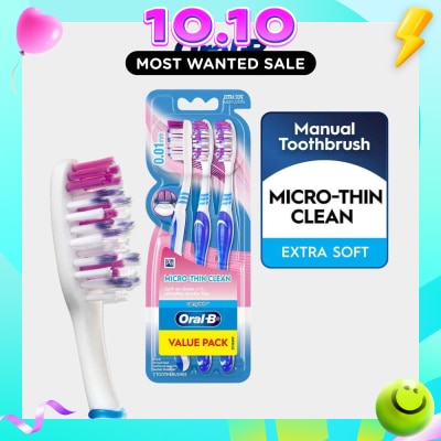 ORAL B Complete Micro Thin Clean Extra Soft Toothbrush 3s image