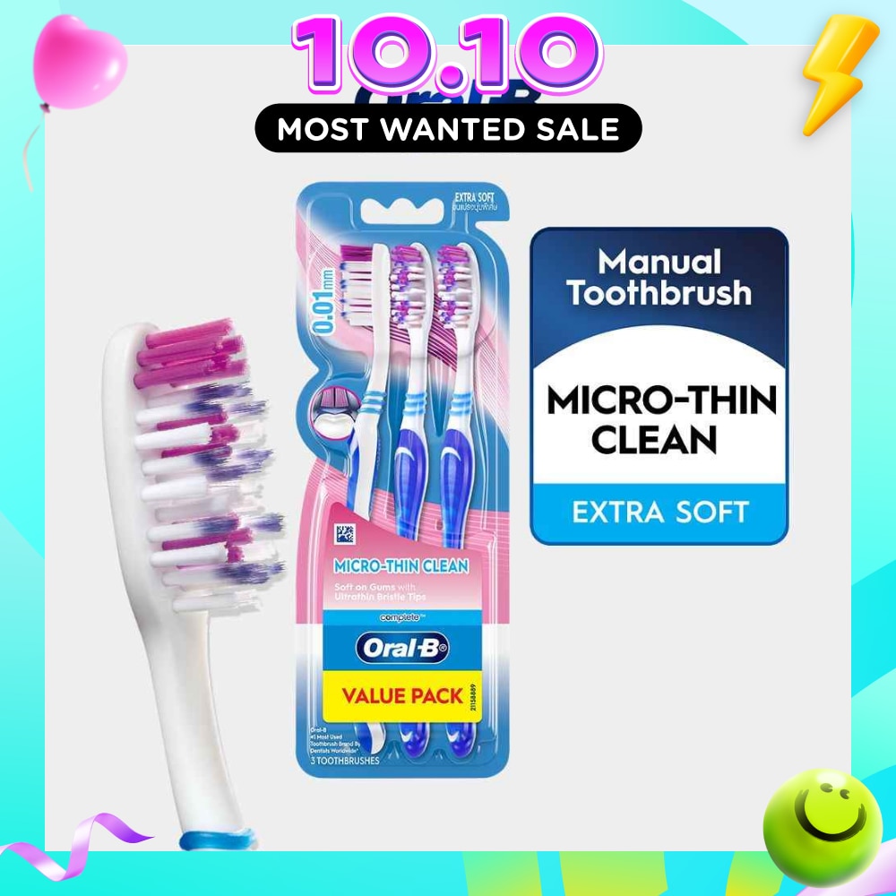 Complete Micro Thin Clean Extra Soft Toothbrush 3s image