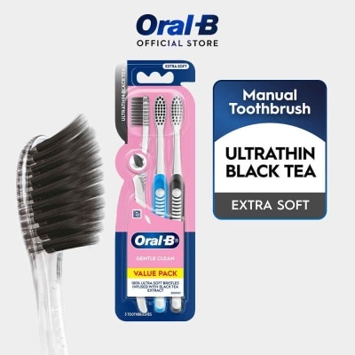 ORAL-B - Ultrathin Black Tea Extra Soft Toothbrush 3s