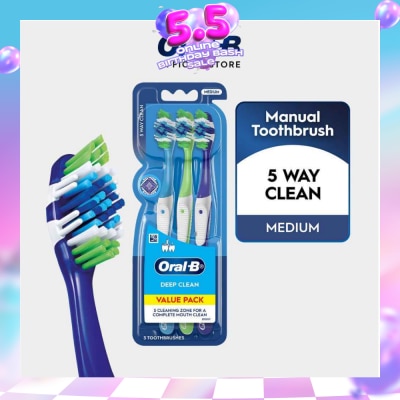 ORAL-B - Complete 5 Way Clean Medium Toothbrush 3s