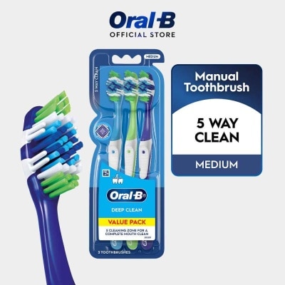 ORAL-B - Complete 5 Way Clean Medium Toothbrush 3s