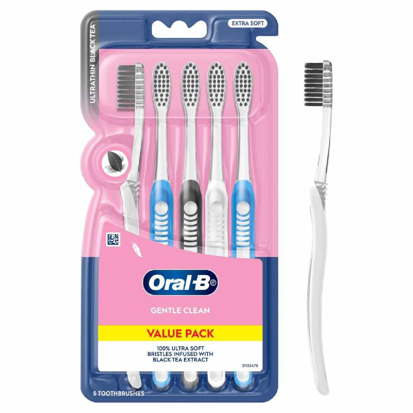 Ultrathin Black Tea Manual Toothbrush Extra Soft 5s