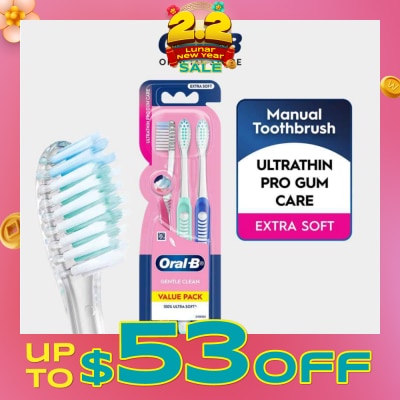 ORAL-B Ultrathin Pro Gum Care Extra Soft Toothbrush 3s