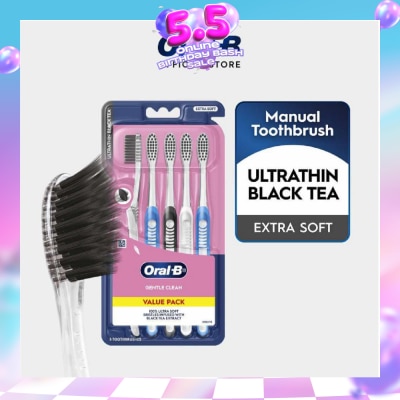 ORAL-B - Ultrathin Black Tea Manual Toothbrush Extra Soft 5s