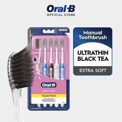 ORAL-B - Ultrathin Black Tea Manual Toothbrush Extra Soft 5s
