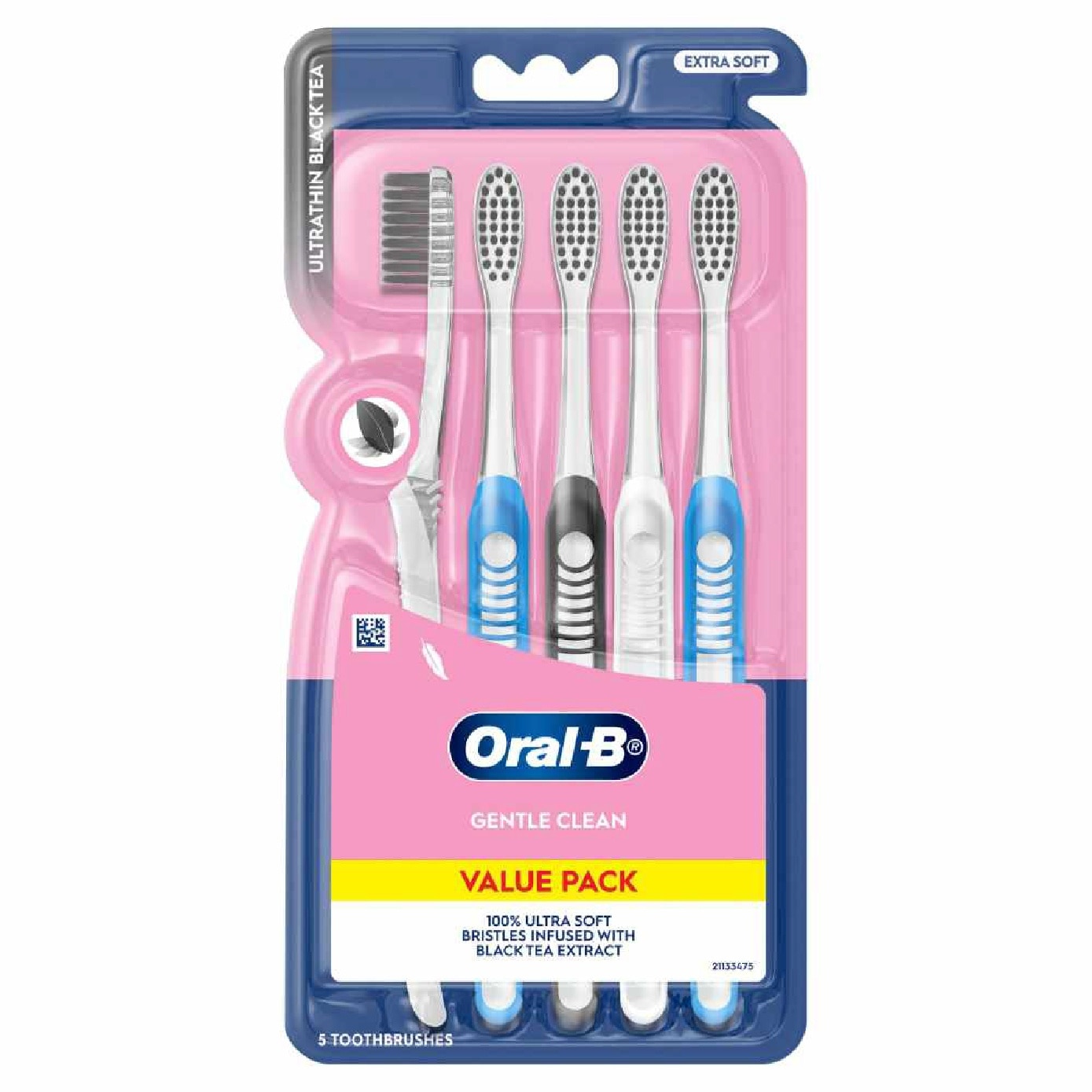 Ultrathin Black Tea Manual Toothbrush Extra Soft 5s