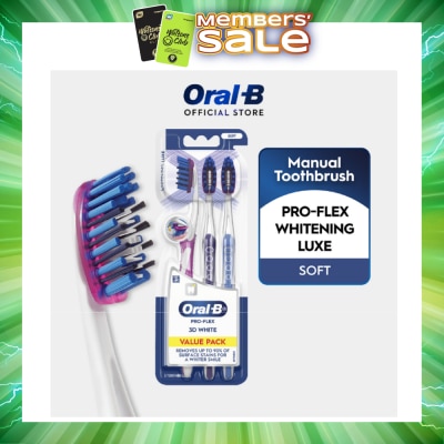 ORAL-B - Pro-Flex Whitening Luxe 3D White Soft Toothbrush 3s